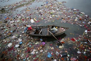 Znečištění rivers man Znečištění rivers man